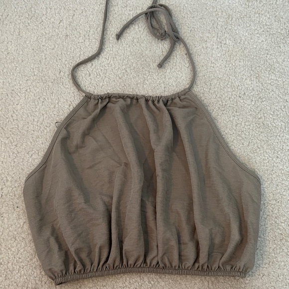 Stylish Tan Halter Top - Picture 1 of 3